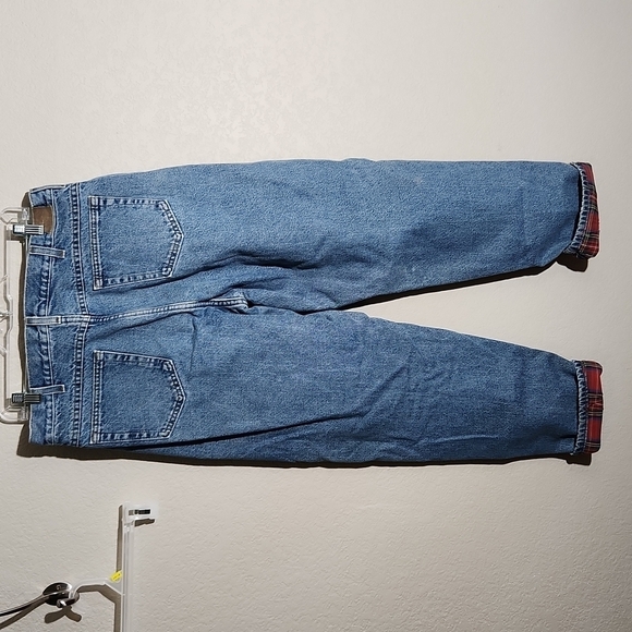 Jeans Mens plaid lined size 36x32 waist measurements are smaller see meauments - Picture 4 of 15